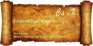 Csereklye Kamil névjegykártya